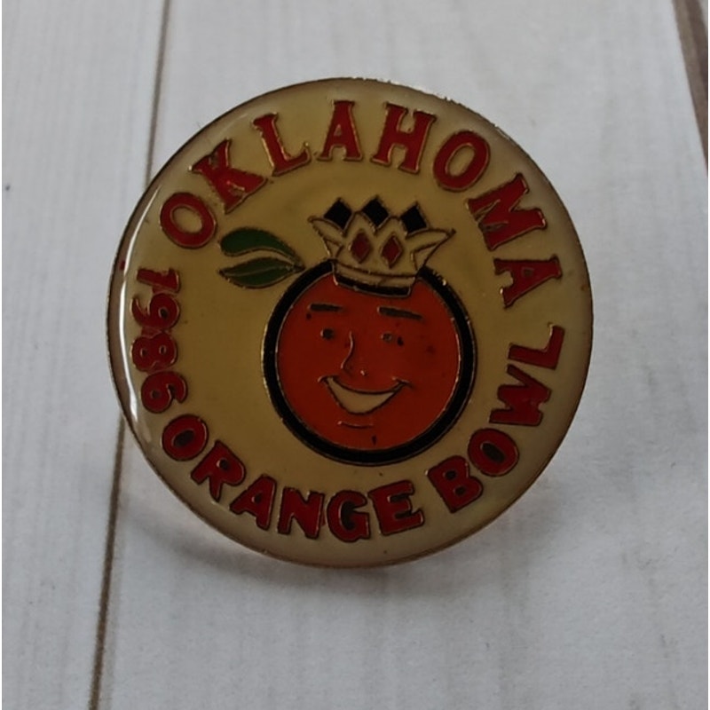 1986 Orange Bowl Pin Oklahoma Sooners College Football Ncaa